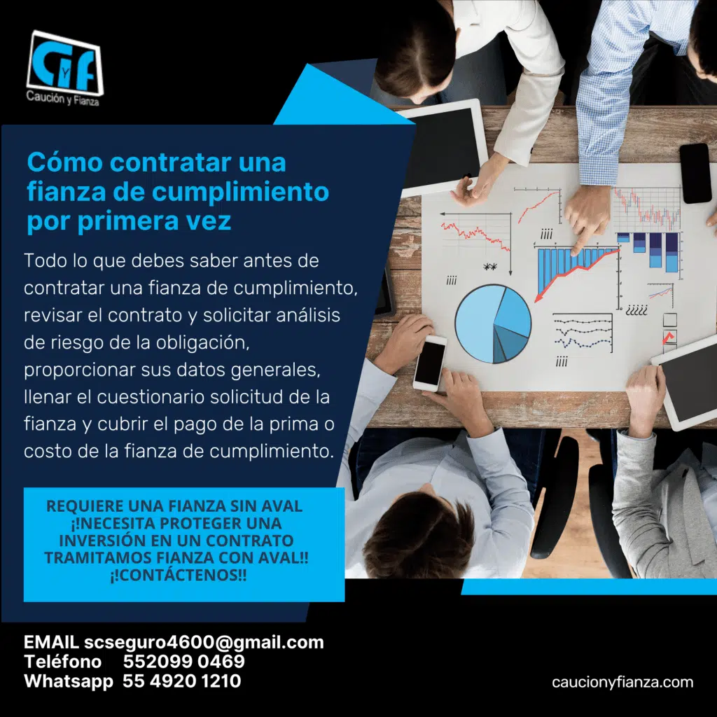 como contratar una fianza de cumplimiento por primera vez